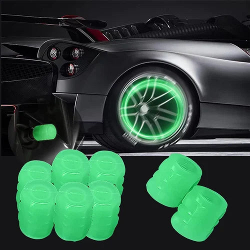 TAMPA DE VÁLVULA FLUORESCENTE PARA PNEUS DE COR VERDE - GLOWCAP™