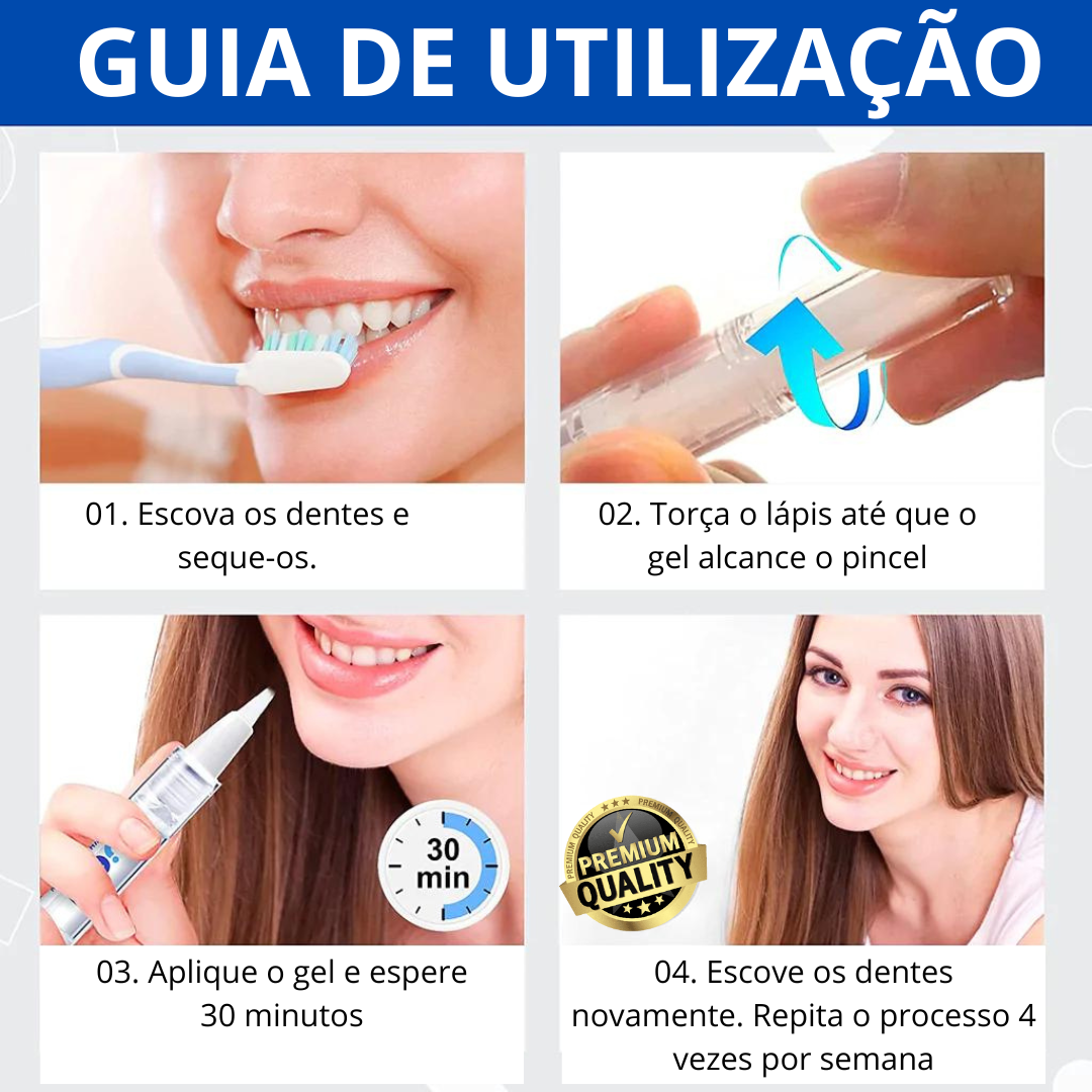 LÁPIS DE BRANQUEAMENTO DENTAL COM FÓRMULA MELHORADA - SMILE WHITE™