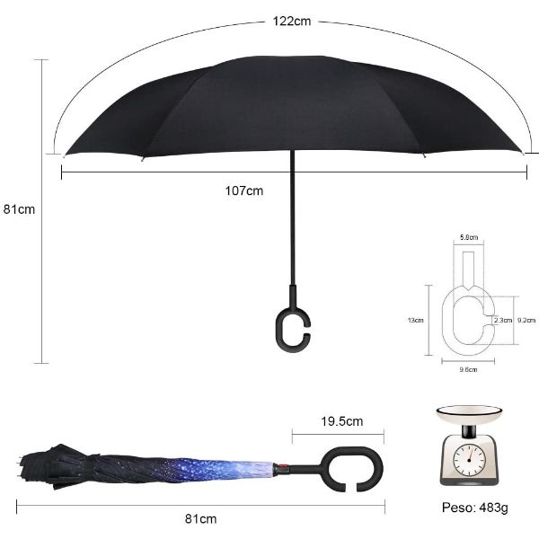 GUARDA-CHUVA SUPERDRY® - DESENHO INVERTIDO COM PUNHO ERGONÓMICO