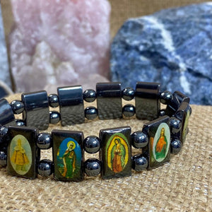 BRACELETE SAGRADA FEITA À MÃO COM IMAGENS DE SANTOS CATÓLICOS E VIRGENS