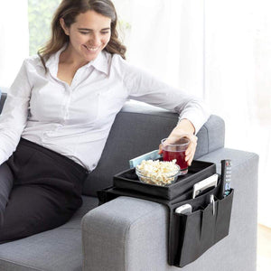 ORGANIZADOR DE SOFÁ ERGONÔMICO COM 6 BOLSOS - POCKETSOFA™